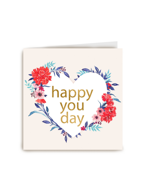 hart met bloemen happy you day
