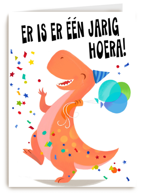er is een jarig t rex hoera
