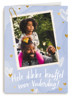 Hele dikke knuffel voor vaderdag fotokaart