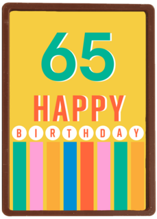 Kleurige 65 jaar verjaardagskaart