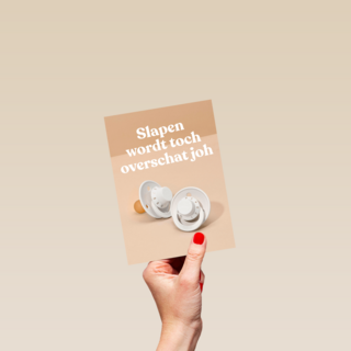 baby kaart andc slapen wordt toch overschat joh