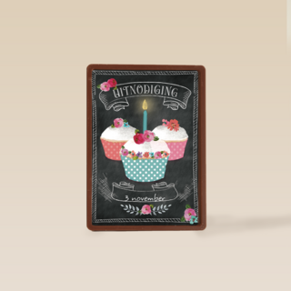 uitnodiging cupcake