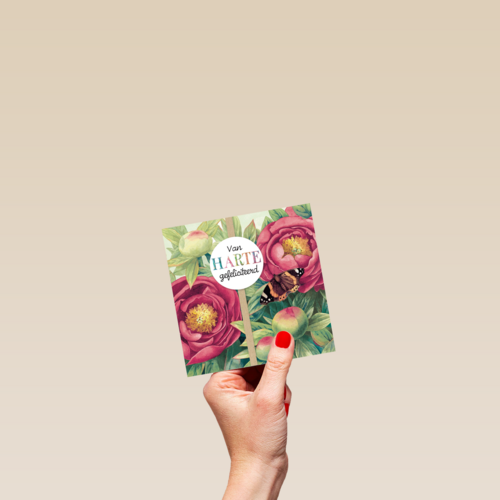marjolein bastin van harte gefeliciteerd bloemen vlinder
