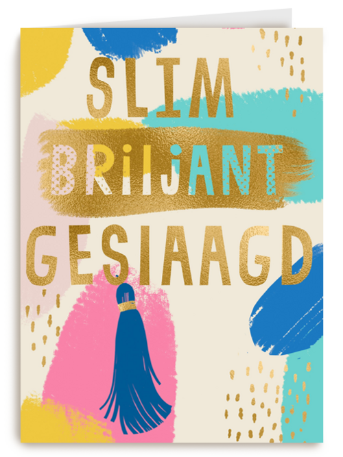 Geslaagd kaart slim briljant geslaagd