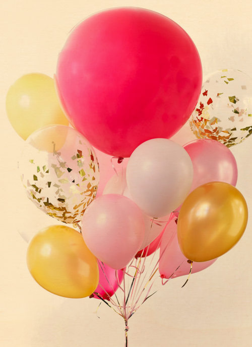 van harte met deze roze ballonnen