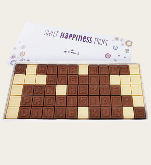 Chocotelegram Hoera Van Harte Proficiat Dikke Kus
