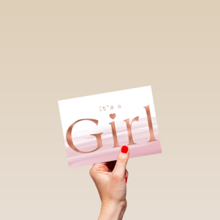 its a girl with metallic text