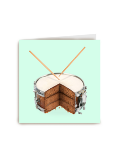 Verjaardagskaart Tiener Grappig Taart Drumstel