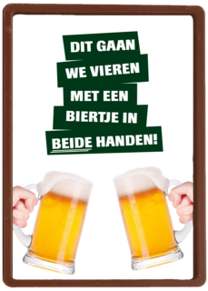 dit gaan we vieren met een biertje kaart