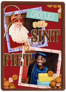 Sinterklaas kaart groetjes van Sint en piet