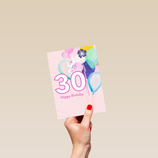 verjaardag kaart 30 klassiek