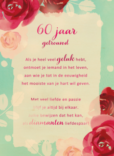 Huwelijksjubileum kaart 60 jaar getrouwd More than words
