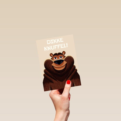 Dikke knuffel Beer Folio beige