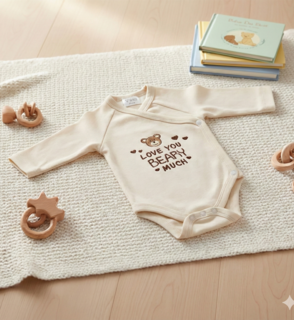 Romper Love You Beary Much Beige 