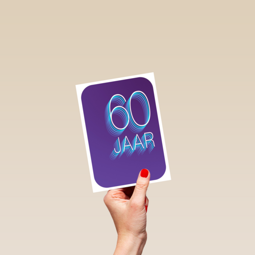 Verjaardagskaart 60 jaar paars