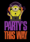 Verjaardagskaart Minion party is this way
