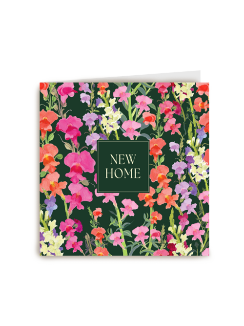 Nieuwe woning kaart New home met bloemen