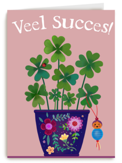 Succes kaart klavertjes vier plant