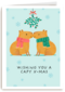 Kerstkaart capybara mistletoe