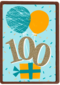 verjaardagskaart 100 jaar met ballonnen