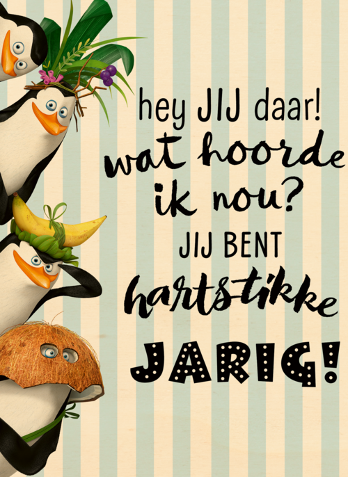 Penguins kaart jij bent hardstikke jarig