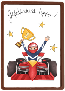 Matia studio raceauto gefeliciteerd topper