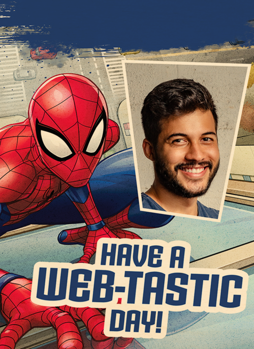Spiderman fotokaart web tastic day