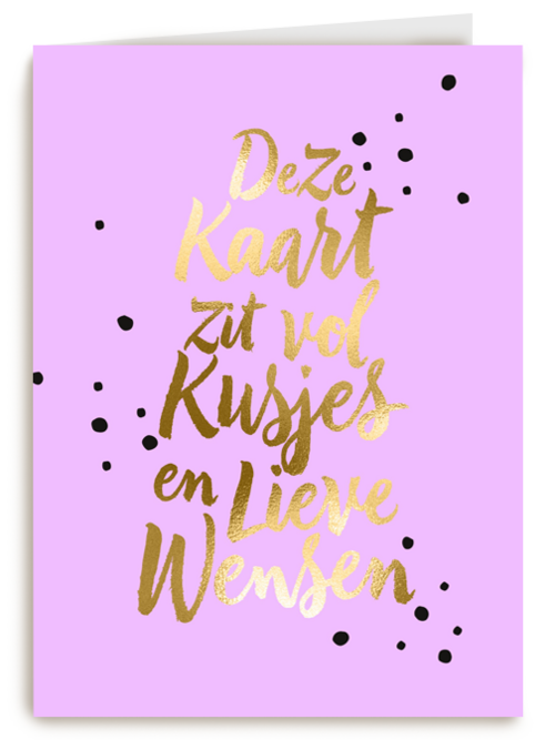 deze kaart zit vol kusjes en lieve wensen