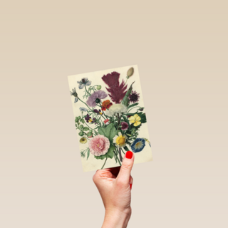 studio art kaart van schilderij met bloemen blanco
