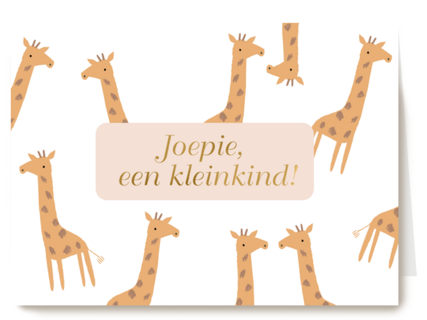 Geboorte felicitatie kleinkind Giraffe design