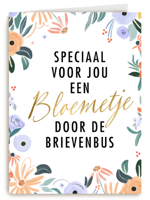 kaart klassiek een bloemetje door de brievenbus