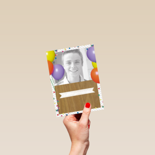 fotokaart gefeliciteerd met je verjaardag ballonnen