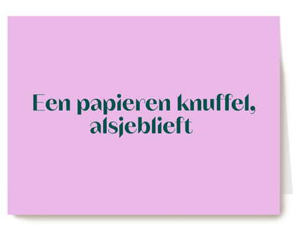 Een papieren knuffel