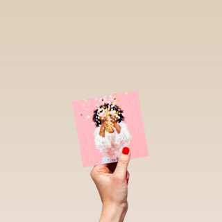 Verjaardagskaart vrouw grote confetti