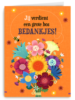 Bedankt kaart een grote bos bedankjes