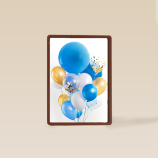 van harte met deze blauwe ballonnen