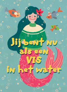 zwemdiploma kaart vis in het water