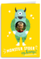 Monster stoer op kamp fotokaart