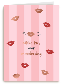 Moederdag dikke kus roze