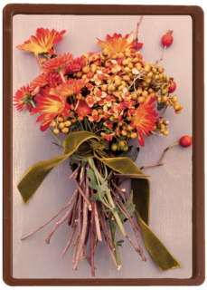 herfst kaart met herfstbloemen