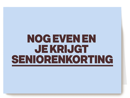 verjaardag kaart andc grappig nog even en je krijgt seniorenkorting