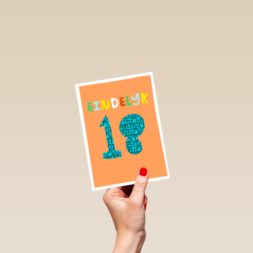 Verjaardagskaart Eindelijk 18 jongen man
