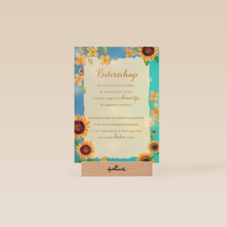 Beterschapskaart zonnebloemen More than words