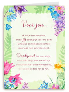 Bedanktkaart Voor jou More than Words