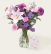 Boeket Bloemen Lovely Lila Met Vaas