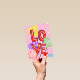Liefde kaart Love ballonletters