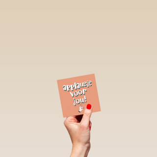 complimentkaart applausje voor jou oranje