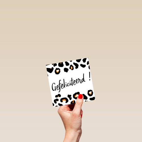 Gefeliciteerd kaart vrouw panter patroon