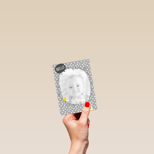 fotokaart hello klein baby kindje