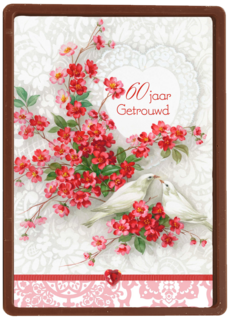 tak met rode bloemen en duiven